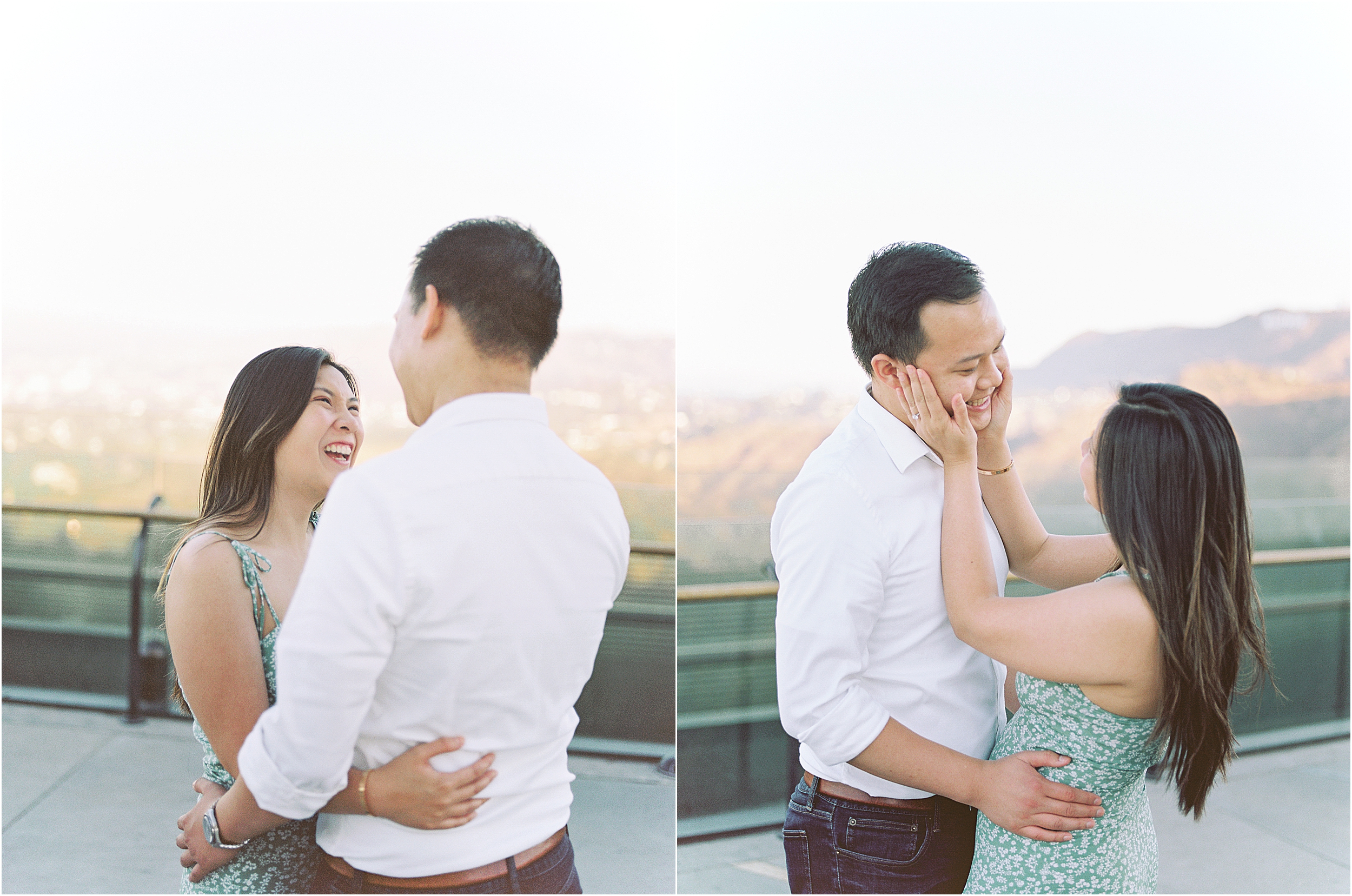 Tim + Kim, Fun and Flirty Sunrise Engagement Session at the Griffith  Observatory