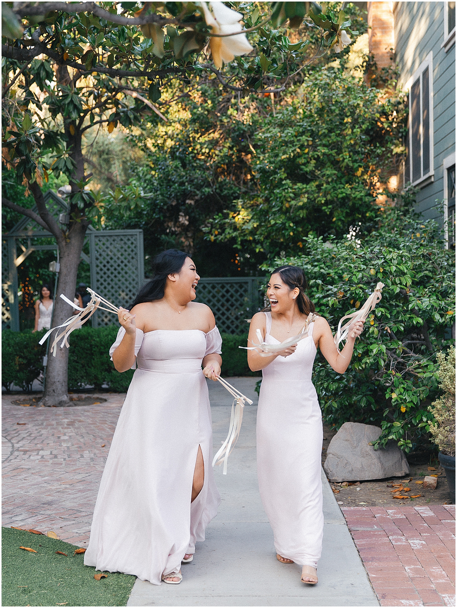 Dusty pink and ivory wedding decor at Christmas House Inn LGBTQ+ wedding.