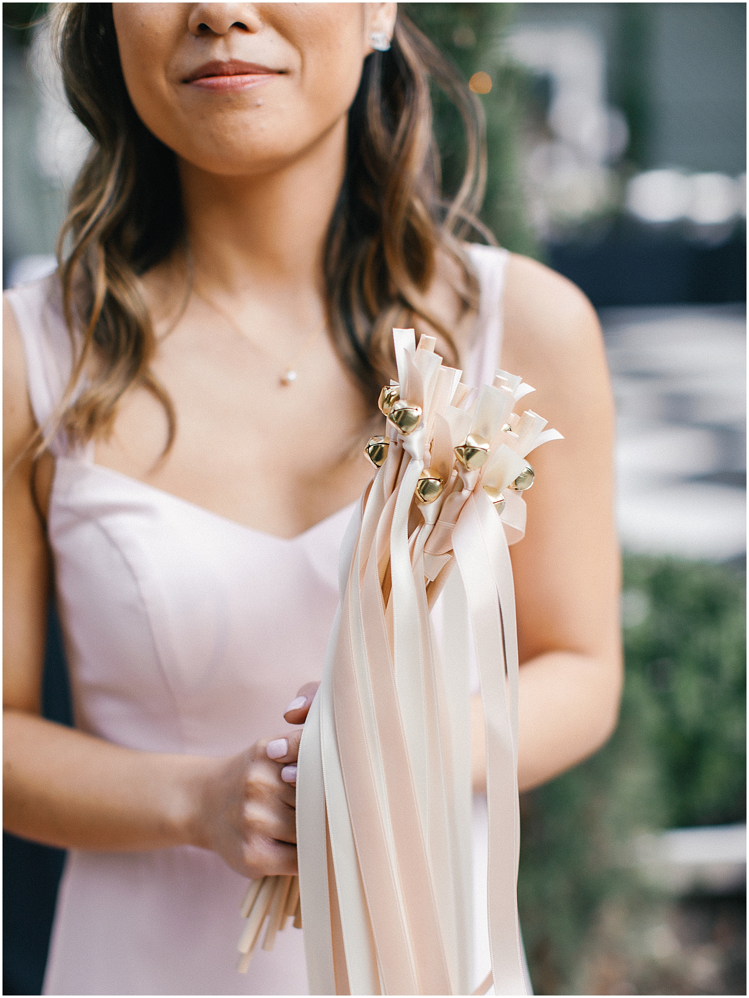 Dusty pink and ivory wedding decor at Christmas House Inn LGBTQ+ wedding.