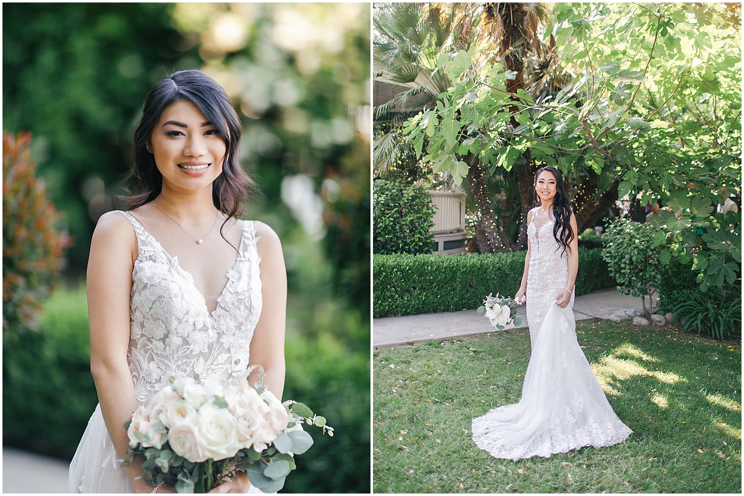 Golden hour wedding portraits of LGBTQ+ couple in Rancho Cucamonga.
