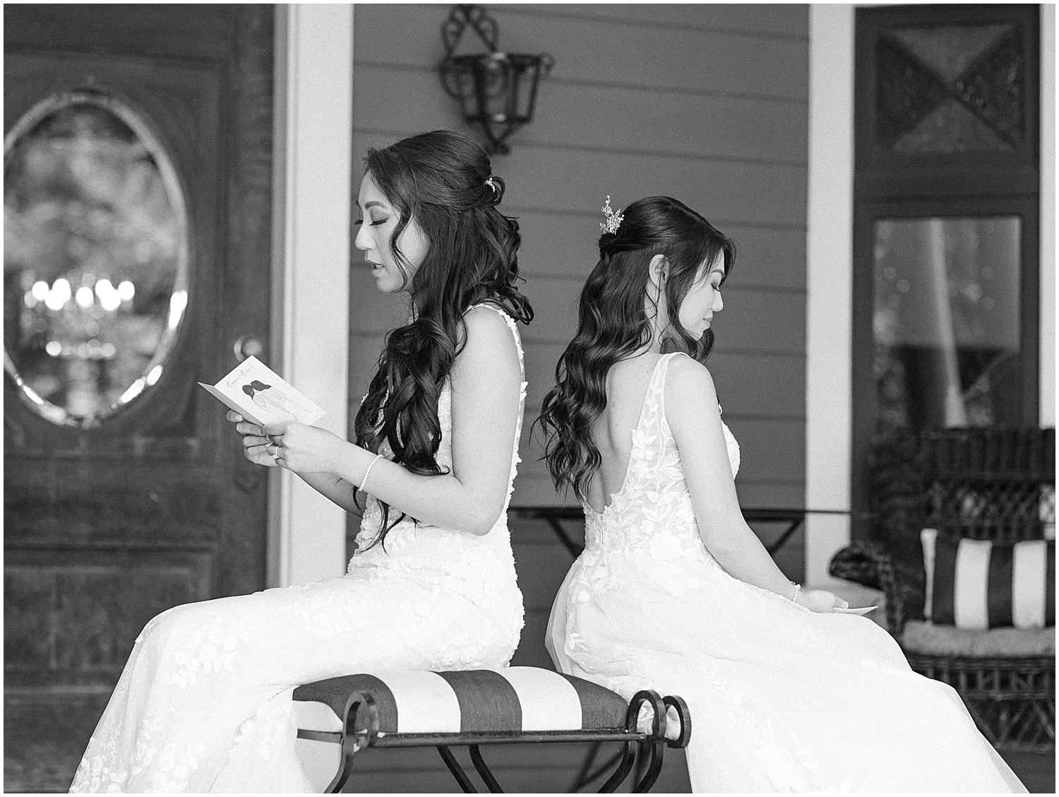 LGBTQ+ wedding photographer captures an intimate first look at Christmas House Inn in Rancho Cucamonga.
