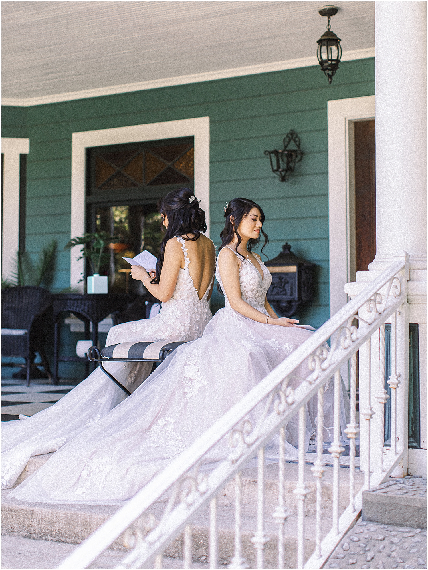 LGBTQ+ wedding photographer captures an intimate first look at Christmas House Inn in Rancho Cucamonga.