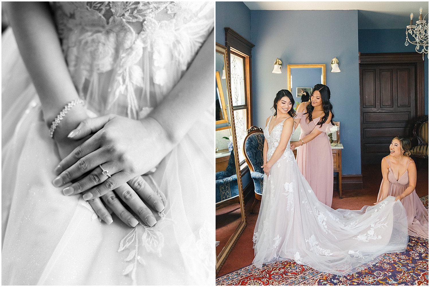LGBTQ+ wedding photographer captures an intimate first look at Christmas House Inn in Rancho Cucamonga.