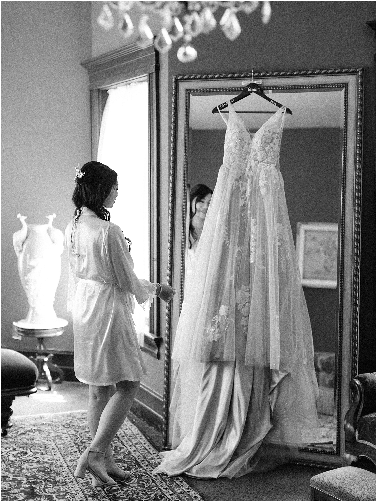 LGBTQ+ wedding photographer captures an intimate first look at Christmas House Inn in Rancho Cucamonga.