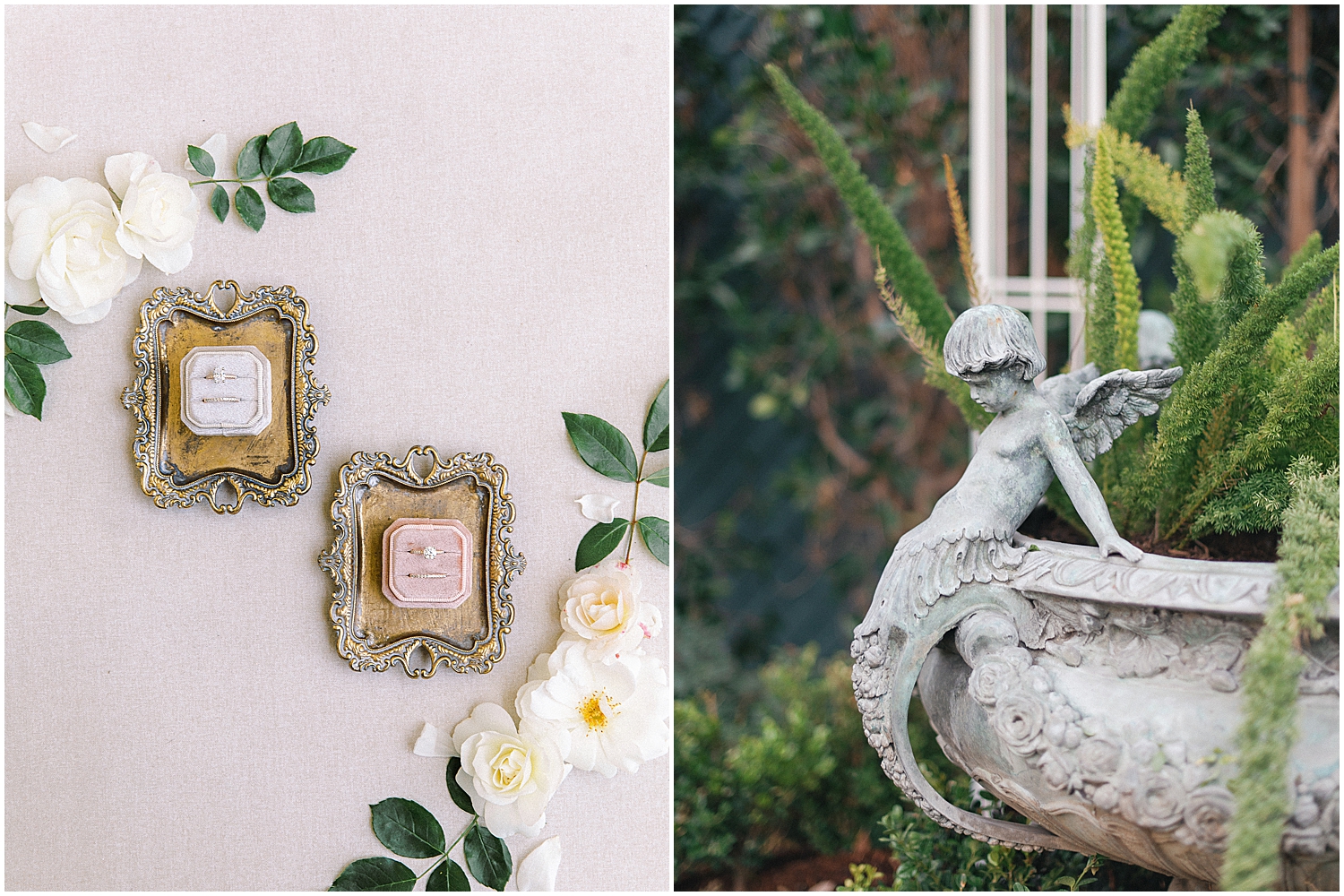 Dusty pink and ivory wedding decor at Christmas House Inn LGBTQ+ wedding.