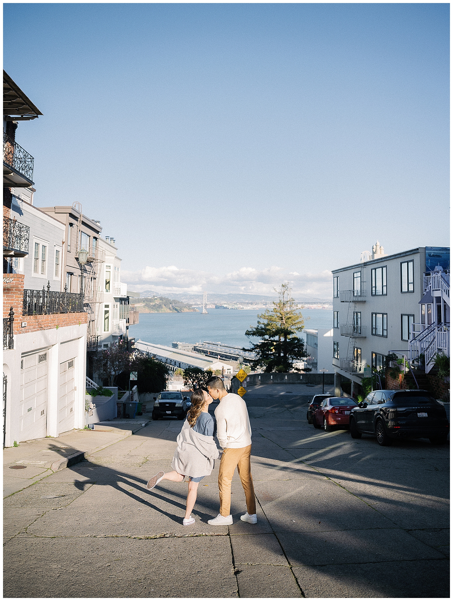 Romantic San Francisco engagement photo session at North Beach.