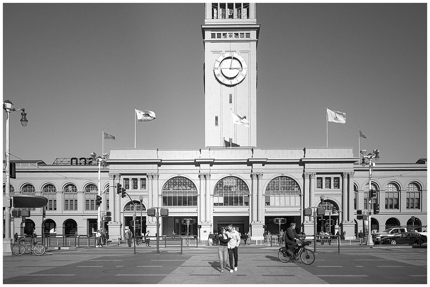 Romantic San Francisco engagement photo session at the Ferry Building.