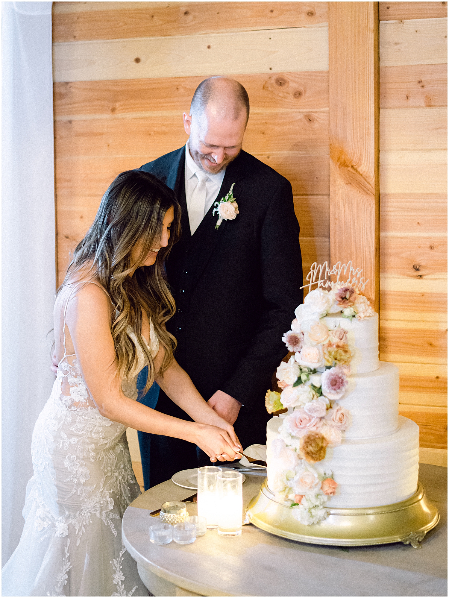 Serendipity Garden wedding reception under twinkling lights and mountain views.