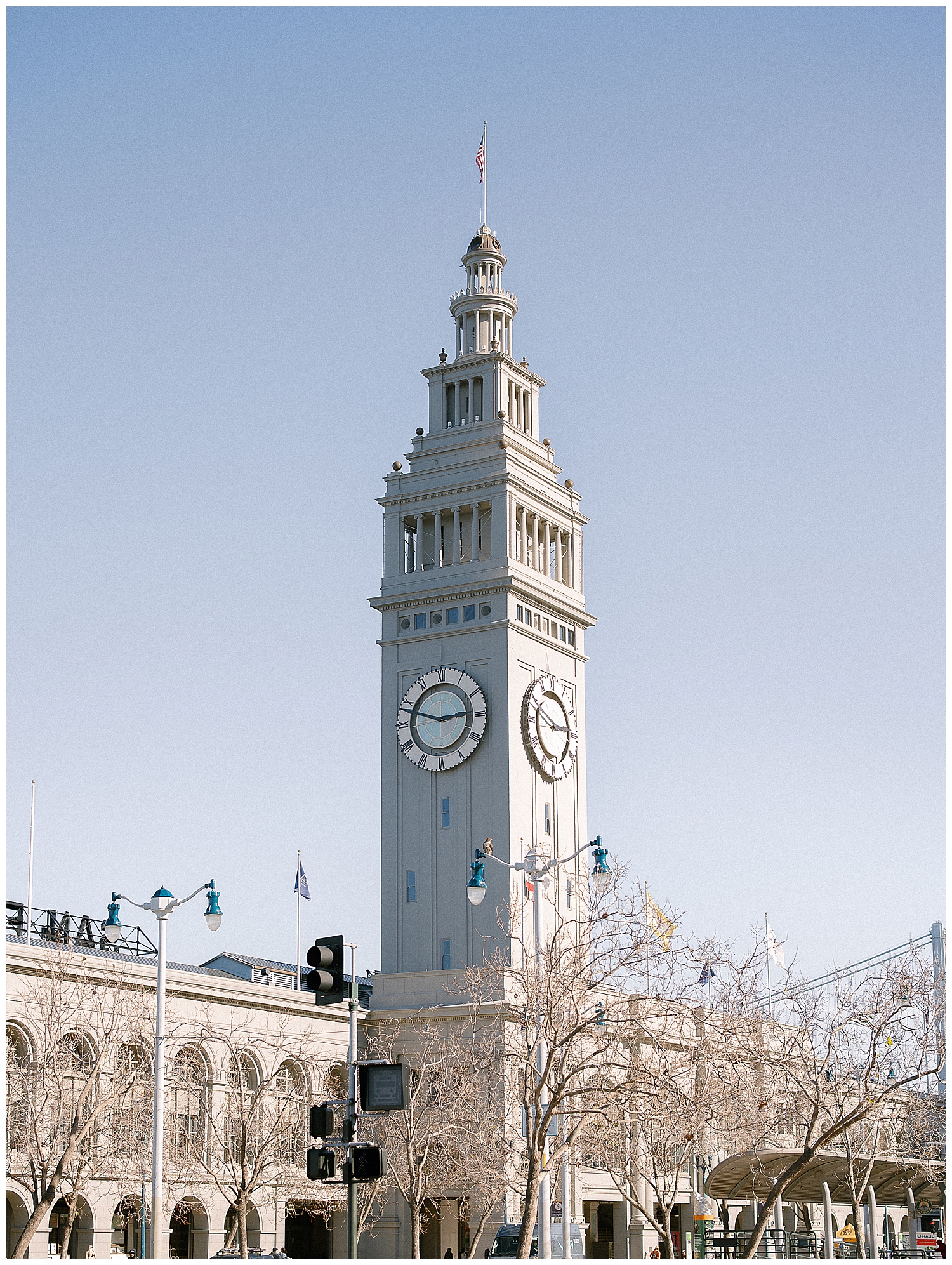 Romantic San Francisco engagement photo session at the Ferry Building.